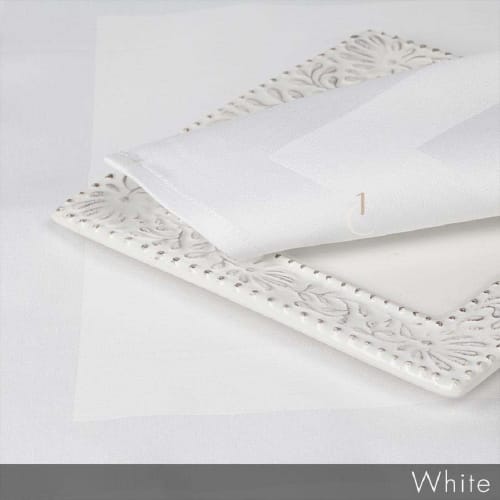 Riegel® Satin Band Beauti-Damask® Tablecloth, Cotton/Polyester, 54x54, White